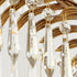 Brass Palm Leaf Crystal Chandelier