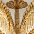 Brass Palm Leaf Crystal Chandelier