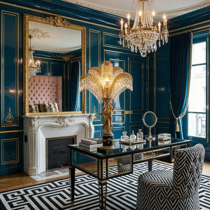 Brass Palm Leaf  Table Lamp