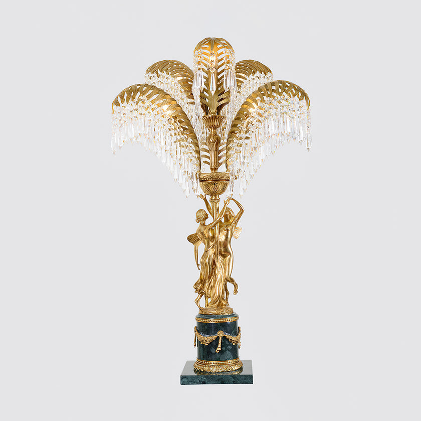 Brass Palm Leaf  Table Lamp