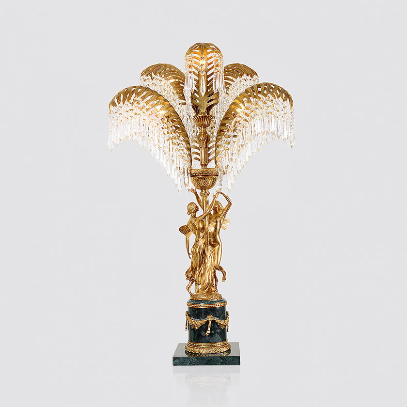 Brass Palm Leaf  Table Lamp