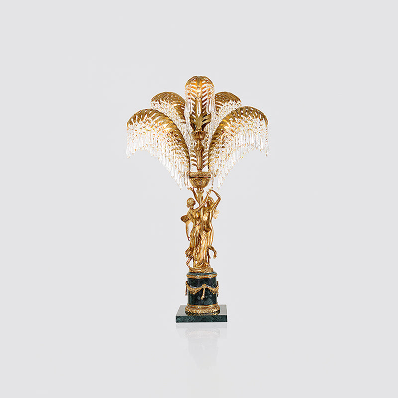 Brass Palm Leaf  Table Lamp