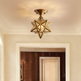 Messing-Pentagramm-Deckenlampe