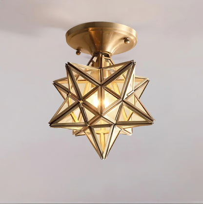 Brass Pentagram Ceiling Lamp