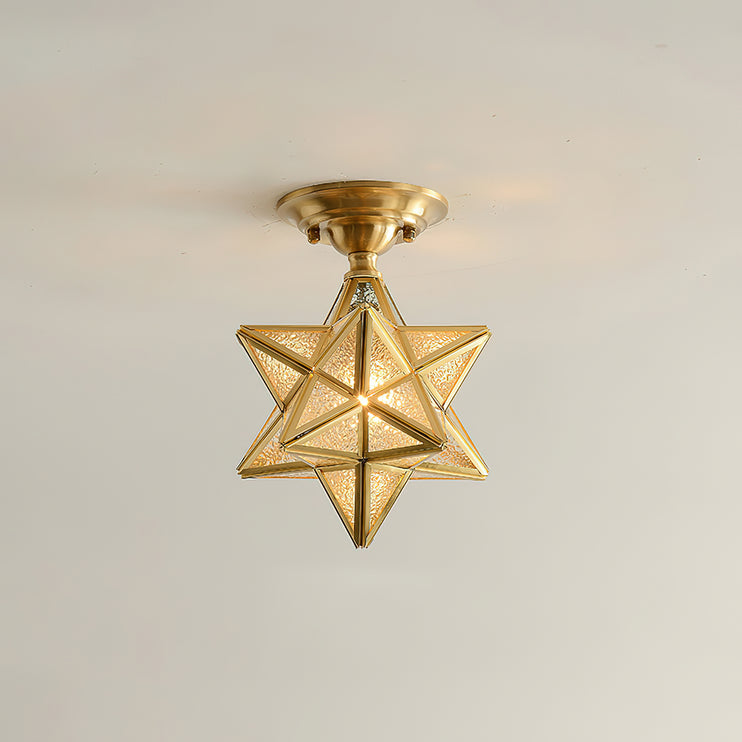 Brass Pentagram Ceiling Lamp