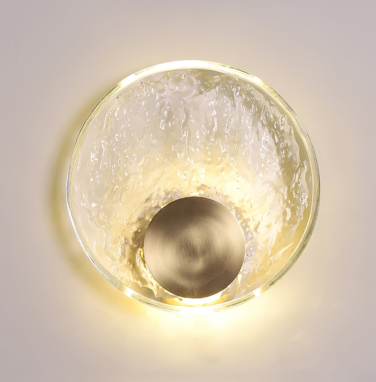 Brass Round Glass Wall Light