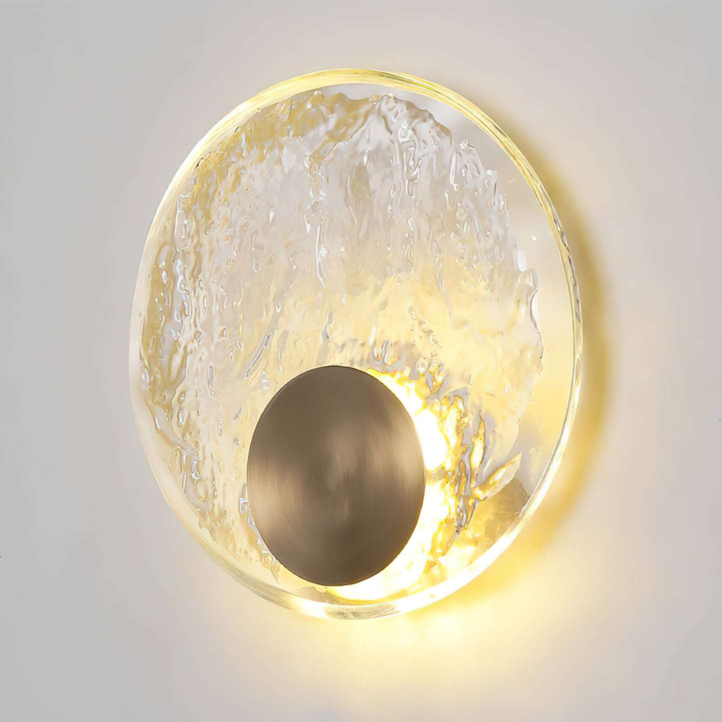 Brass Round Glass Wall Light