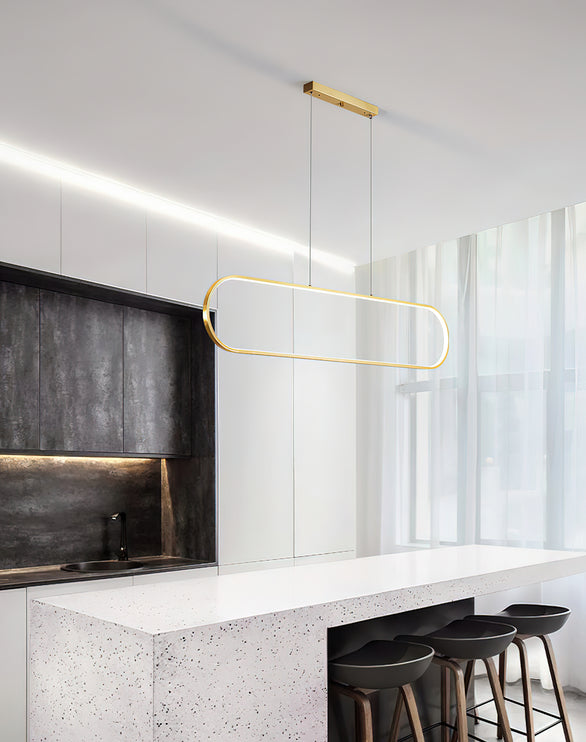 Brass Simple Dining Room Pendant Light