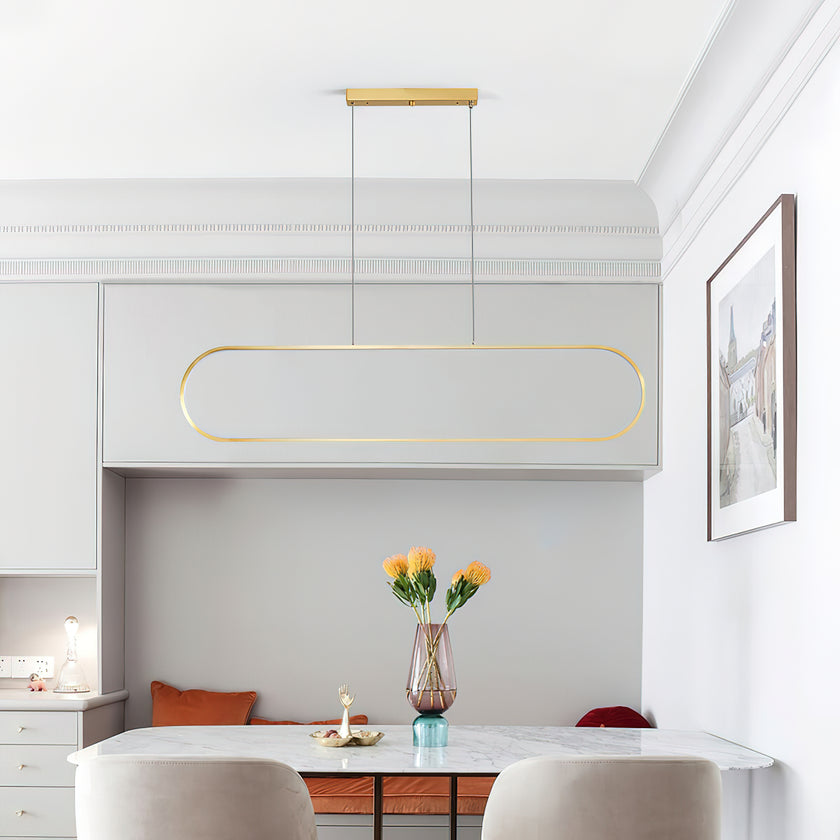 Brass Simple Dining Room Pendant Light