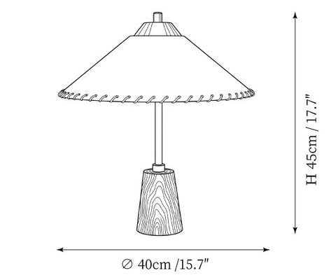 Briarston Table Lamp — Dimension drawings 1