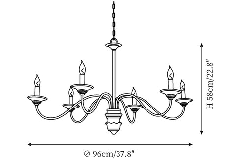 Candelabro Brighton — Desenhos técnicos 1