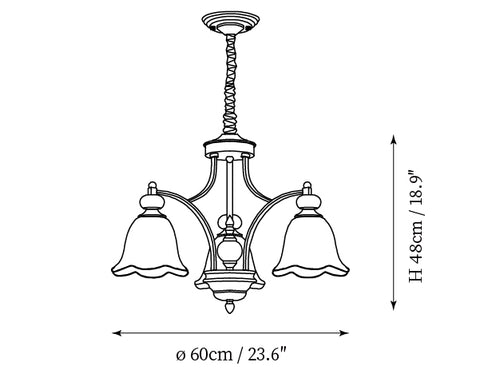 Briignite Kroonluchter — Dimensioentekeningen 1