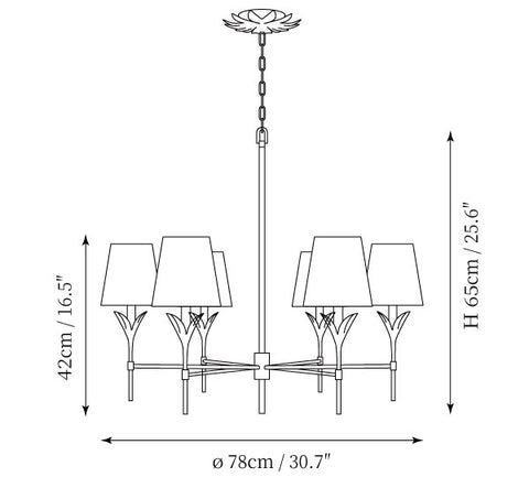 Broche Kroonluchter — Dimensioentekeningen 1