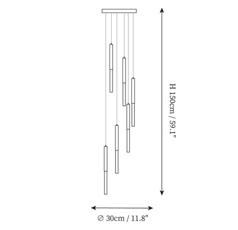 Lampada a Sospensione in Vetro Bubble — Disegni dimensionali 3