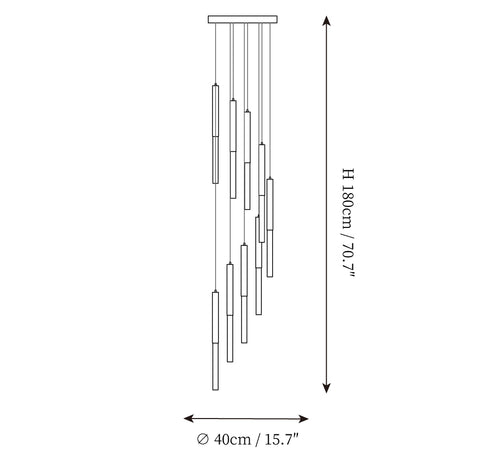 Lampada a Sospensione in Vetro Bubble — Disegni dimensionali 4