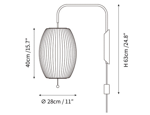 ∅ 11″ x H 15.8″ / Dia 28cm x H 40cm