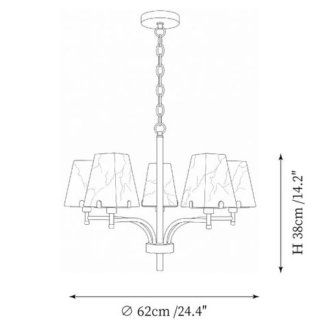 Caltheris Alabaster Chandelier — Dimension drawings 1