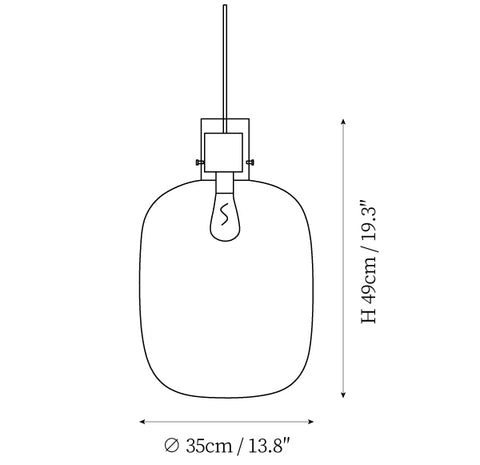 ∅ 13.8″ x H 19.3" / Dia 35cm x H 49cm