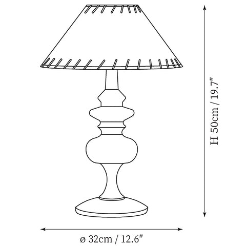 Lámpara de Mesa Canora — Planos de dimensiones 2