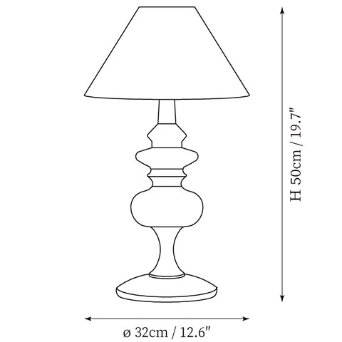 Lámpara de Mesa Canora — Planos de dimensiones 3