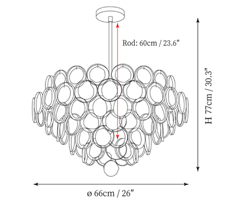 Carnelian Kroonluchter — Dimensioentekeningen 2