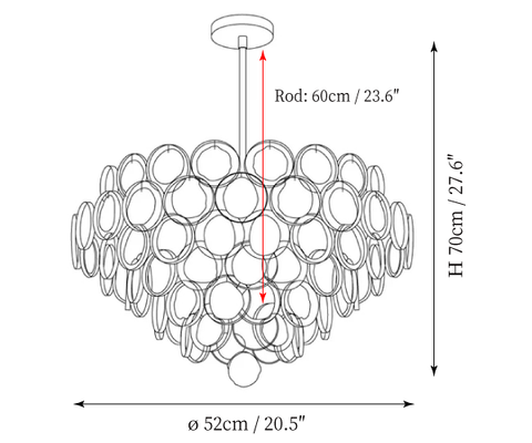 Carnelian Kroonluchter — Dimensioentekeningen 1