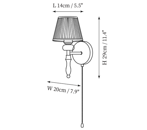 Celine Vintage Luminária de Parede — Desenhos técnicos 1