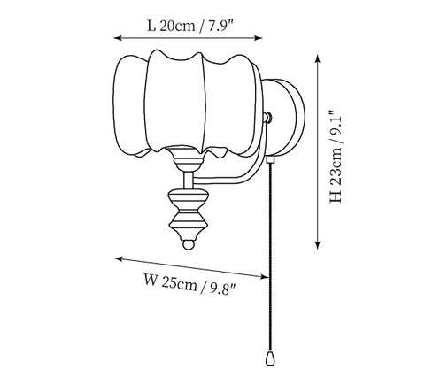 Celine Vintage Luminária de Parede — Desenhos técnicos 2