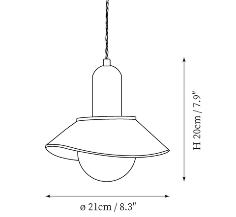 Lampada Sospesa Ceramic Cup Lid — Disegni dimensionali 1