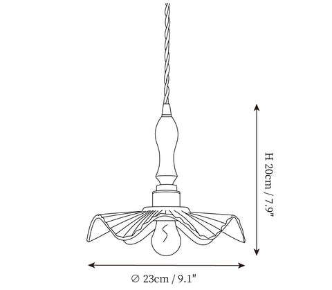 Suspension Fleur Vague Céramique — Plans de dimensions 1