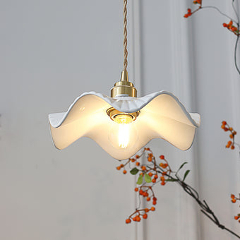 Ceramic Wave Flower Pendant Lamp