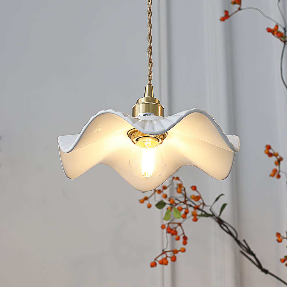 Ceramic Wave Flower Pendant Lamp – detail 2