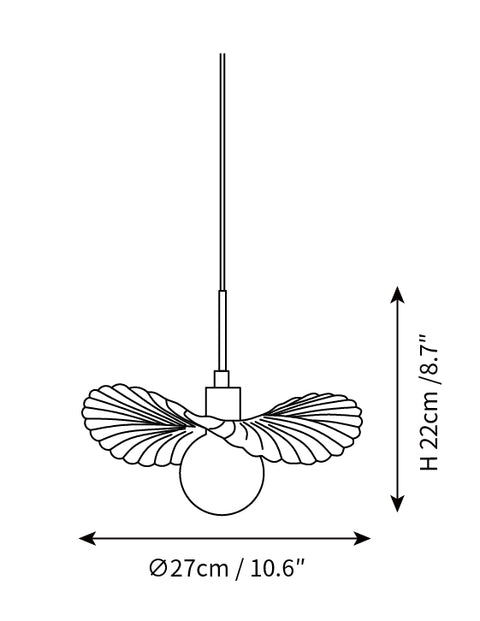 Lámpara Colgante Chamomile Sombrero — Planos de dimensiones 1