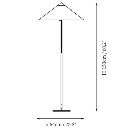 Tynell vloerlamp — Dimensioentekeningen 1
