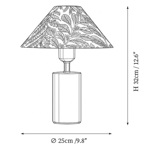 Model C: ∅ 9.8″ x H 12.6″