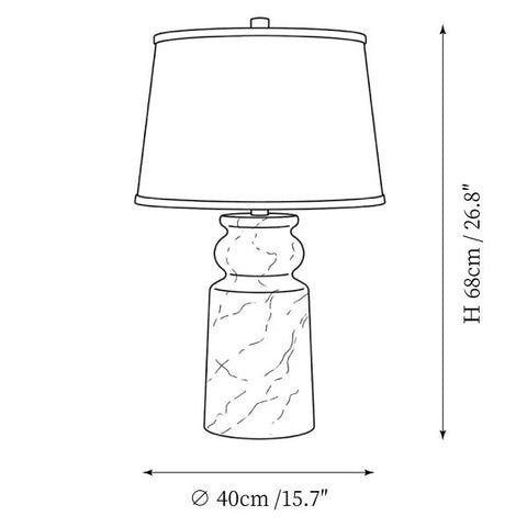 Chrysea Marble Table Lamp — Dimension drawings 1