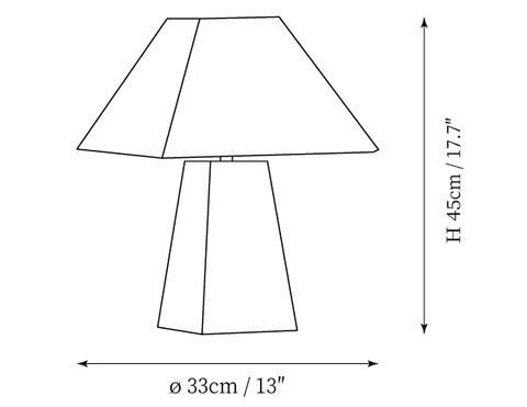 مصباح Clburl Burl Wood الطاولة — رسومات الأبعاد 1