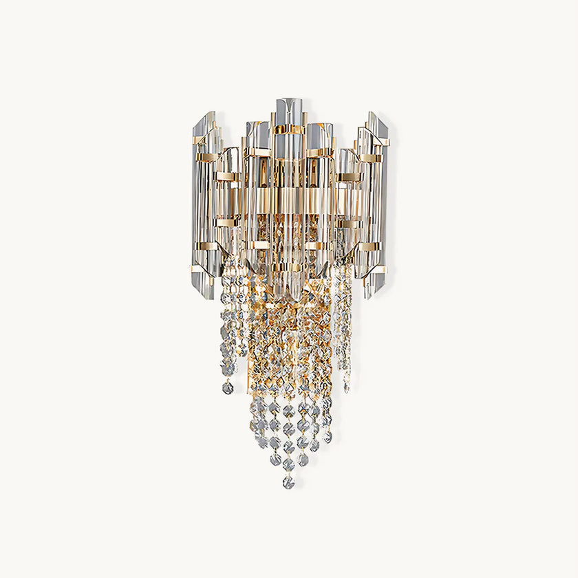 Clear Crystal Tiered Sconce