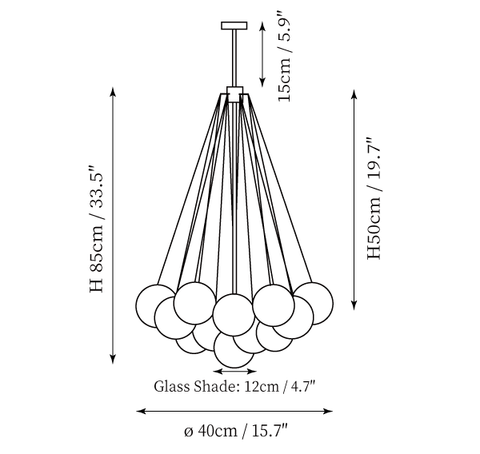 Cloud Kronleuchter — Dimension drawings 1