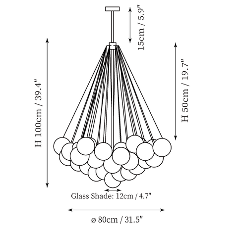 Cloud Kronleuchter — Dimension drawings 2