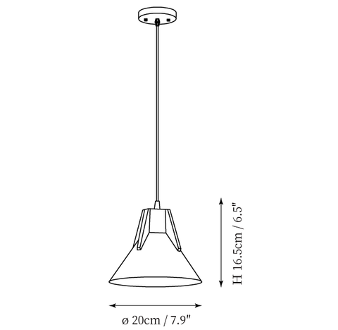Lampe Suspendue Cone Island — Plans de dimensions 1