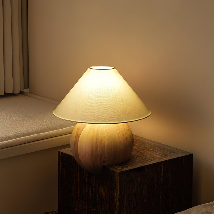 Corner Log Table Lamp