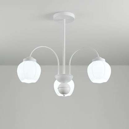 Cream Flower Bud Glass Chandeliers