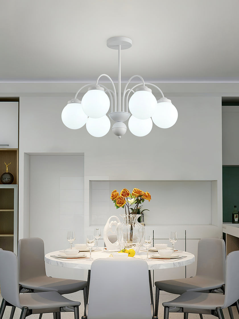 Cream Glass Ball  Chandelier