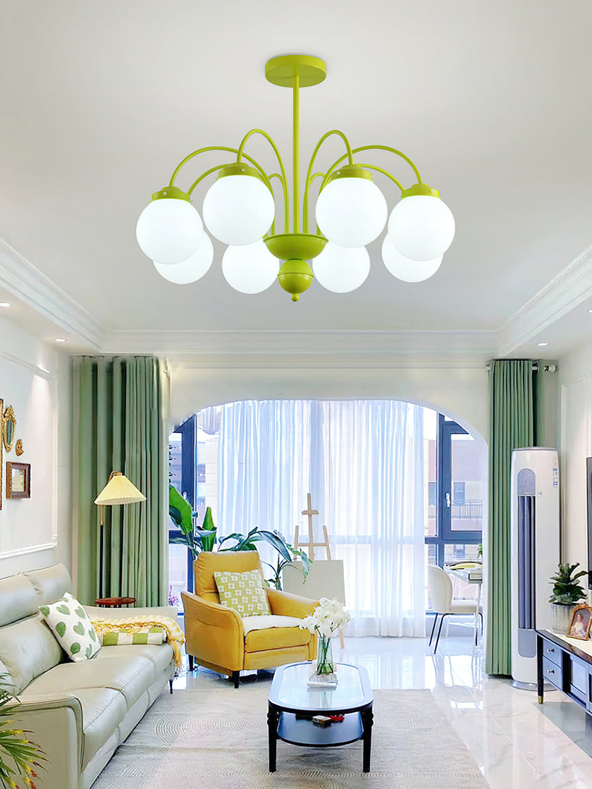 Cream Glass Ball  Chandelier