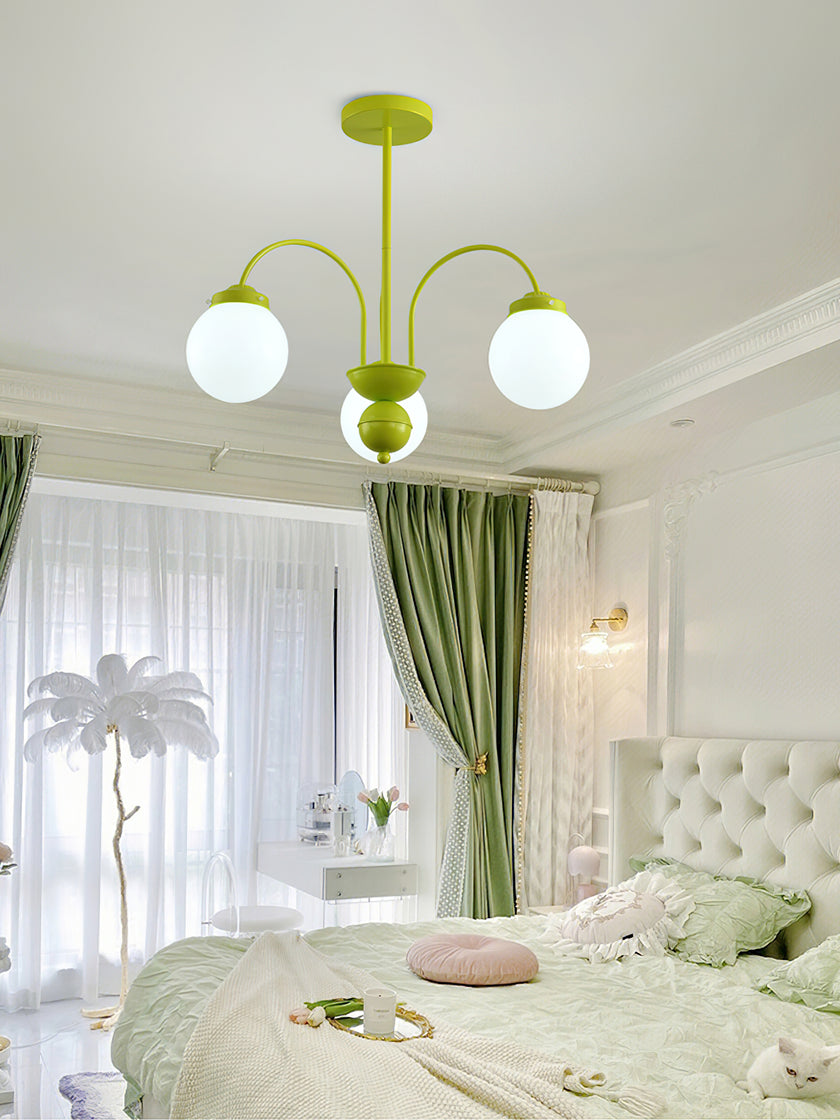 Cream Glass Ball  Chandelier