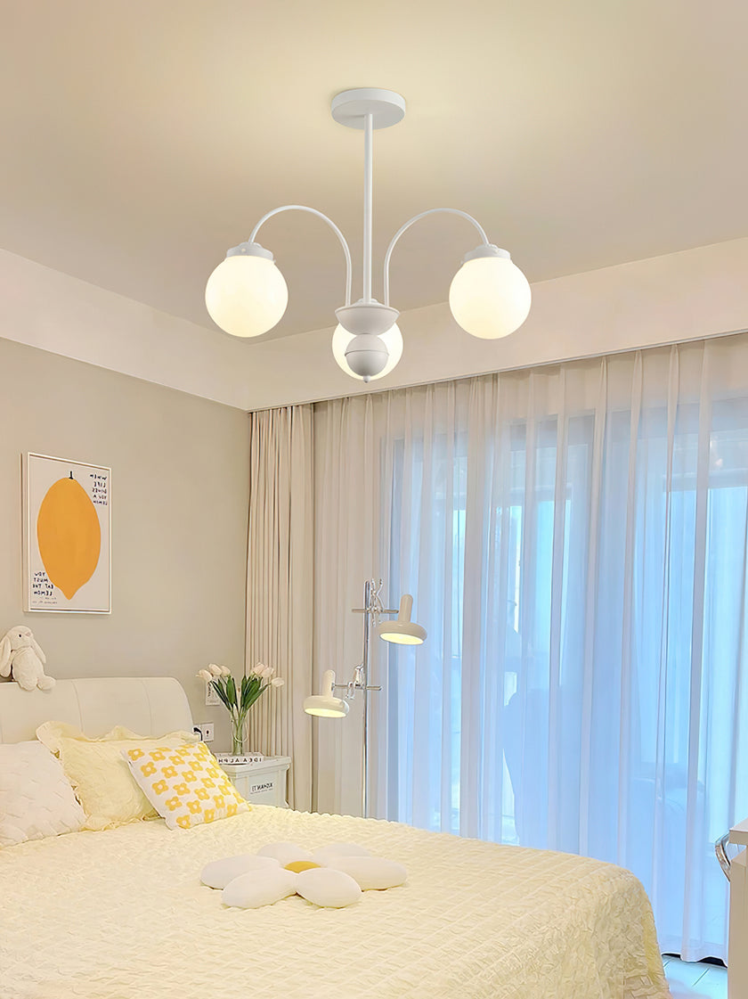 Cream Glass Ball  Chandelier