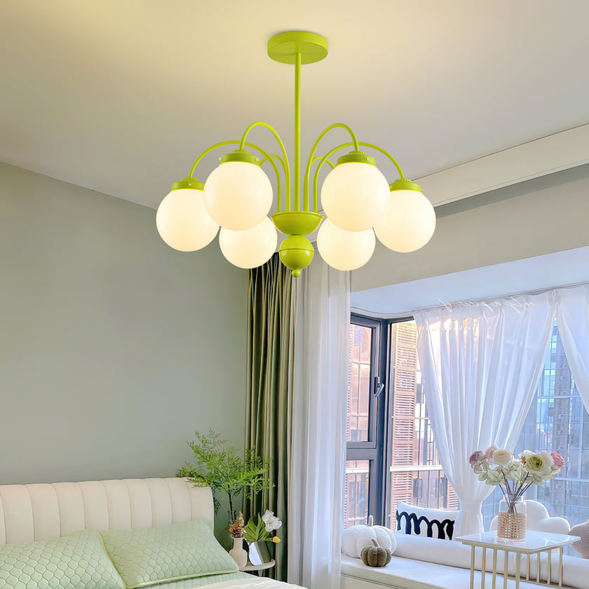 Cream Glass Ball  Chandelier