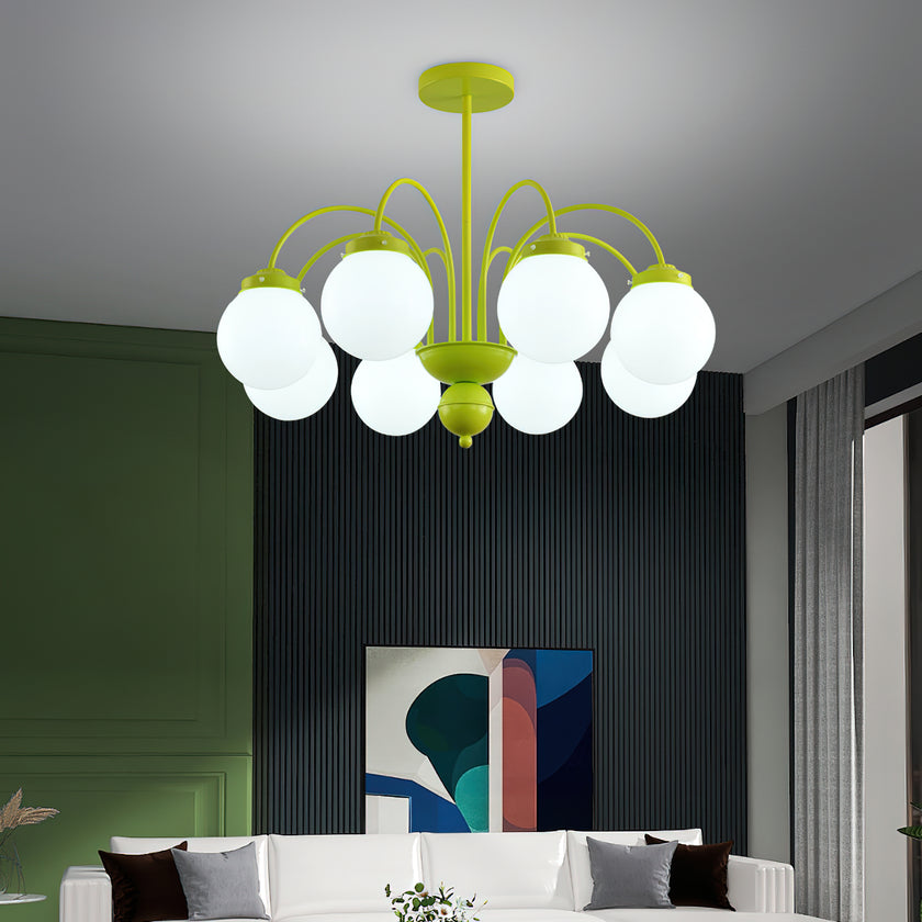 Cream Glass Ball  Chandelier