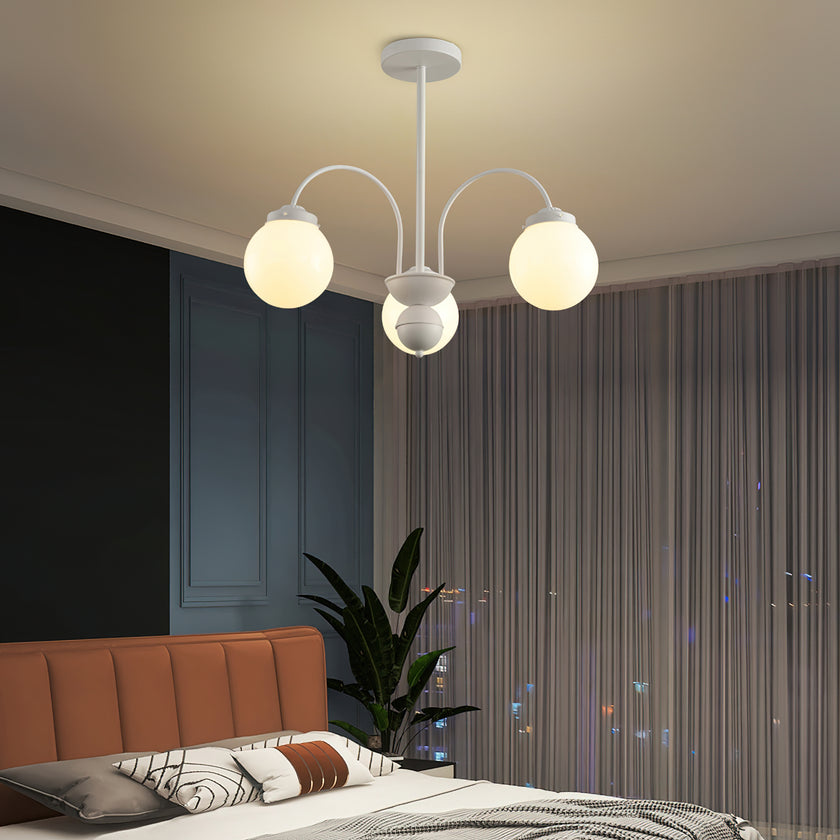 Cream Glass Ball  Chandelier